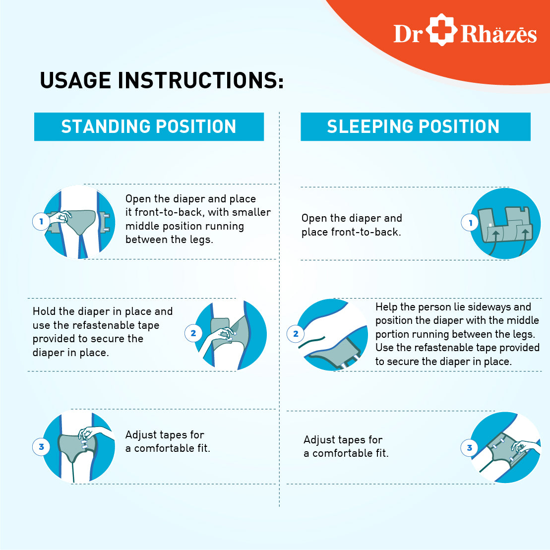 Dr Rhazes Adult Diaper - Large