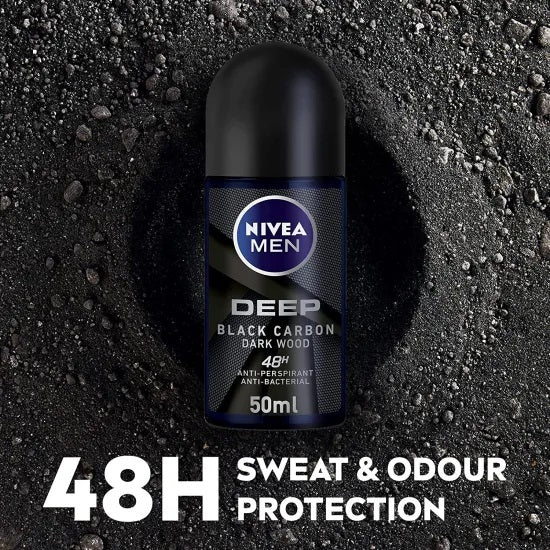 Nivea Men Deep Black Charcoal Darkwood Roll on (50ml)