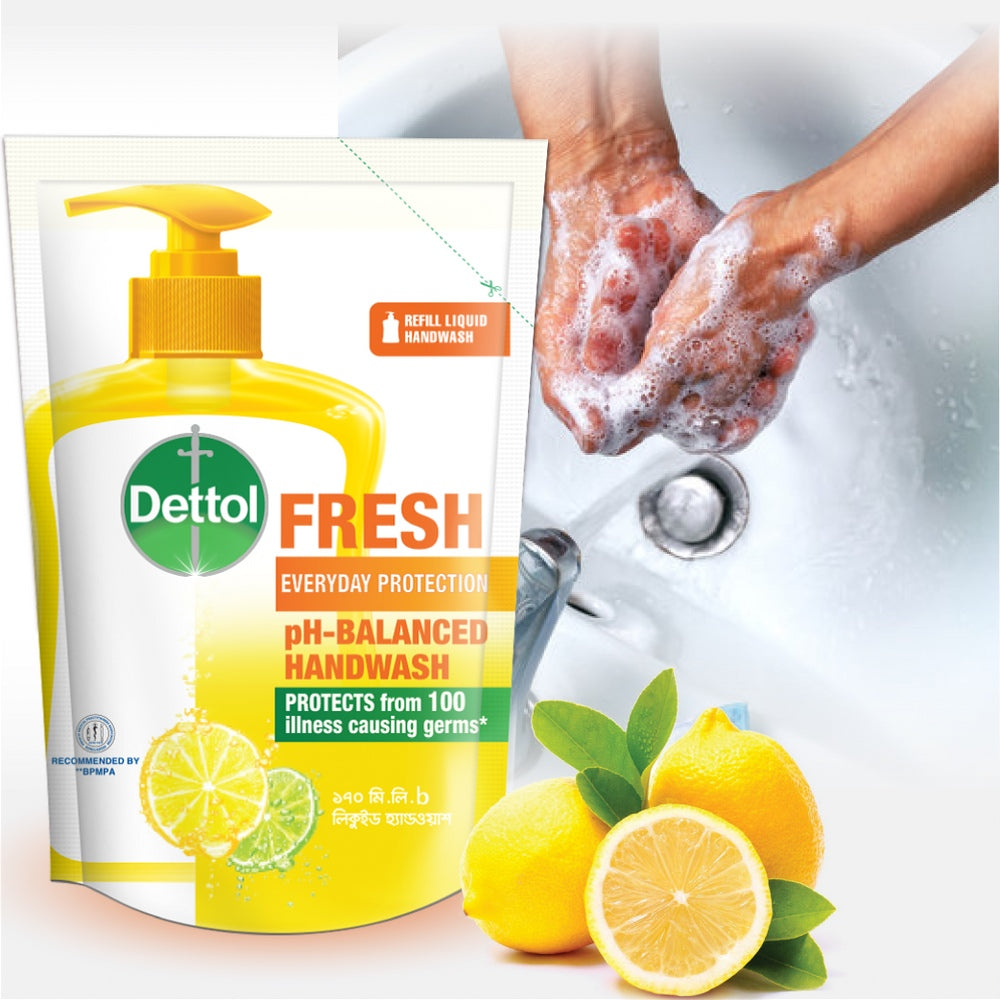 Dettol Fresh pH-Balanced Liquid Handwash Refill (170ml)