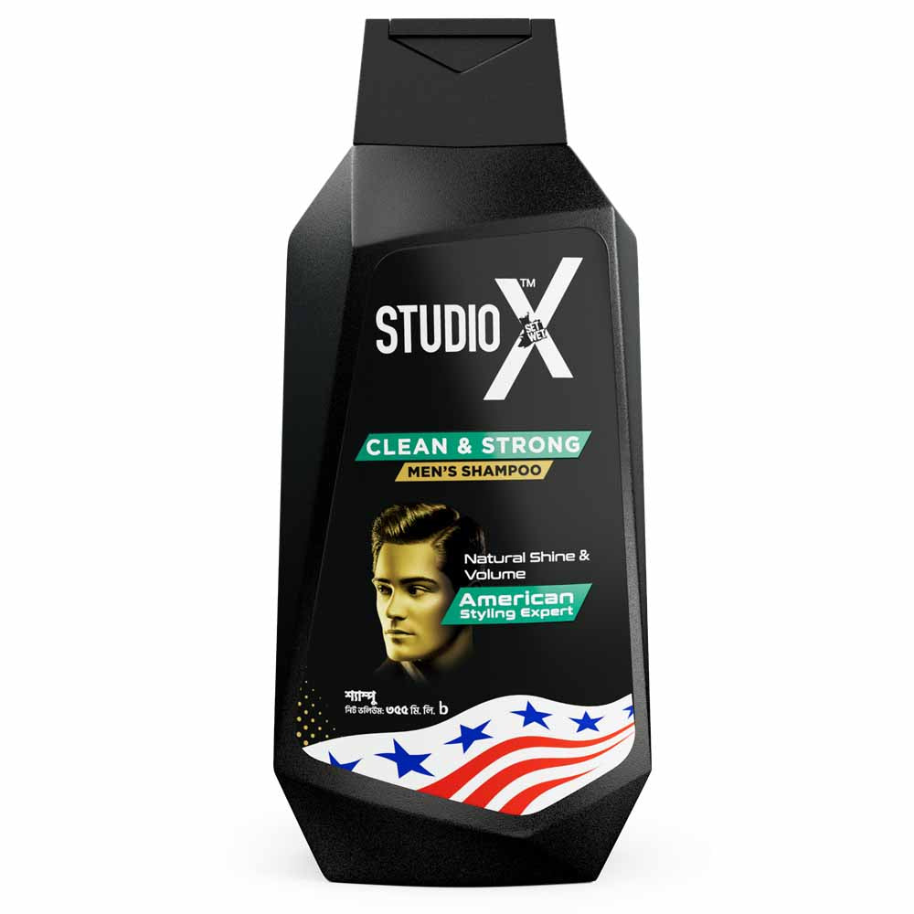 Studio X Clean & Strong Shampoo for Men 355ml (50ml Facewash Free)