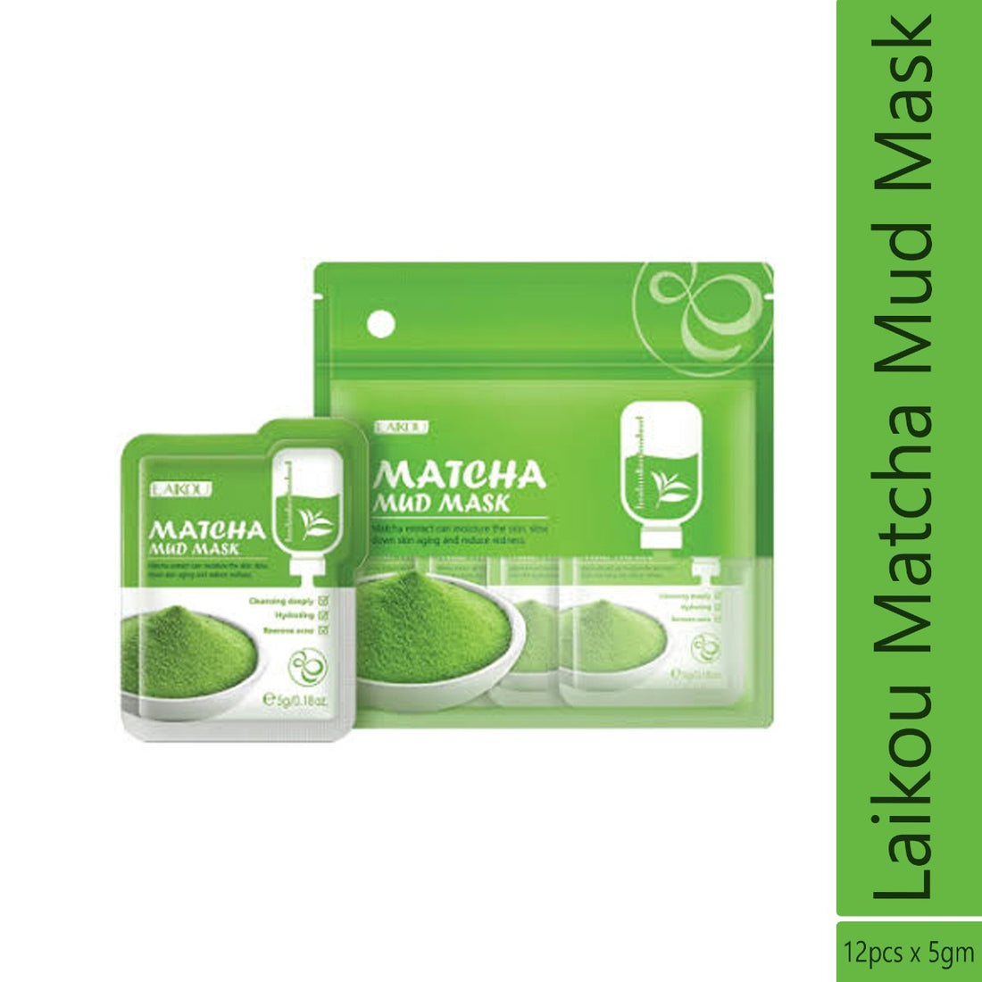 Laikou Matcha Mud Mask (12 Pcs)