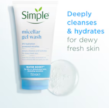 Simple Water Boost Micellar Gel Wash (150ml)