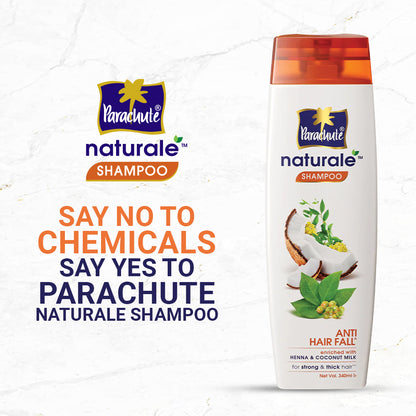 Parachute Naturale Shampoo Anti Hair Fall 340ml (FREE Goat Milk Facewash - GLOW - 50gm)