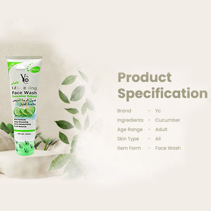 YC Whitening Face Wash with Cucumber Extracts (100ml)