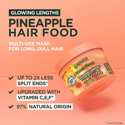 Garnier Ultimate Blends Glowing Lengths Pineapple Hair Food + Vitamin C, E, F Multi-Use Mask 400ml