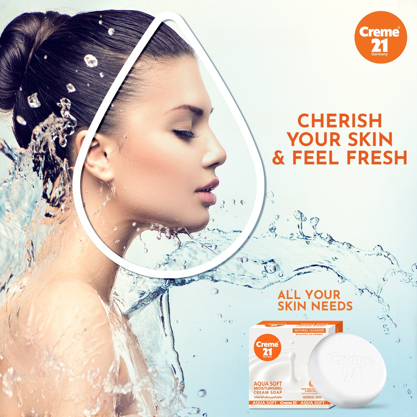Creme 21 Aqua Soft Moisturizng Cream Soap (100gm)