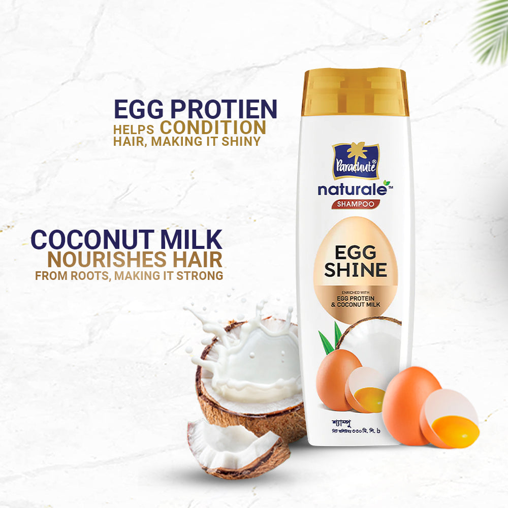 HAIR CARE BUNDLE - Parachute Naturale Shampoo Egg Shine 330ml &amp; Aloe Vera Enriched Coconut Hair Oil 250ml