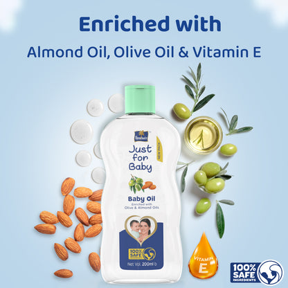 Parachute Just for Baby - Baby Oil 200ml (Baby Wash 100ml FREE)
