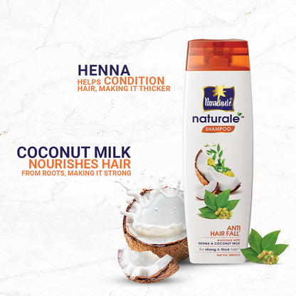 Parachute Naturale Shampoo Anti Hair Fall 340ml (FREE Goat Milk Facewash - GLOW - 50gm)