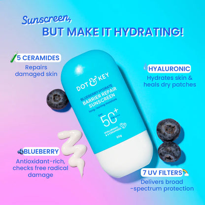 Dot &amp; Key Blueberry Hydrate Barrier Repair Sunscreen SPF 50+ PA++++ 50g