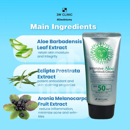 3W Clinic Intensive Aloe Sunblock Cream SPF50+ PA+++ 70ml