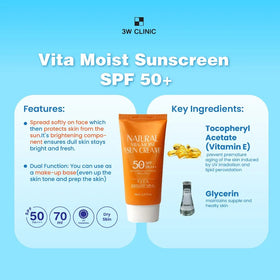 3W Clinic Natural Vita-Moist Sun Cream SPF50+ 70ml