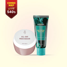 Skin Cafe All-Day Moisturizer 50gm With Rajkonna Acne Fighting Facial Wash 100ml (Combo)