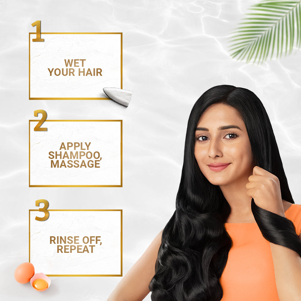 HAIR CARE BUNDLE - Parachute Naturale Shampoo Egg Shine 330ml &amp; Aloe Vera Enriched Coconut Hair Oil 250ml