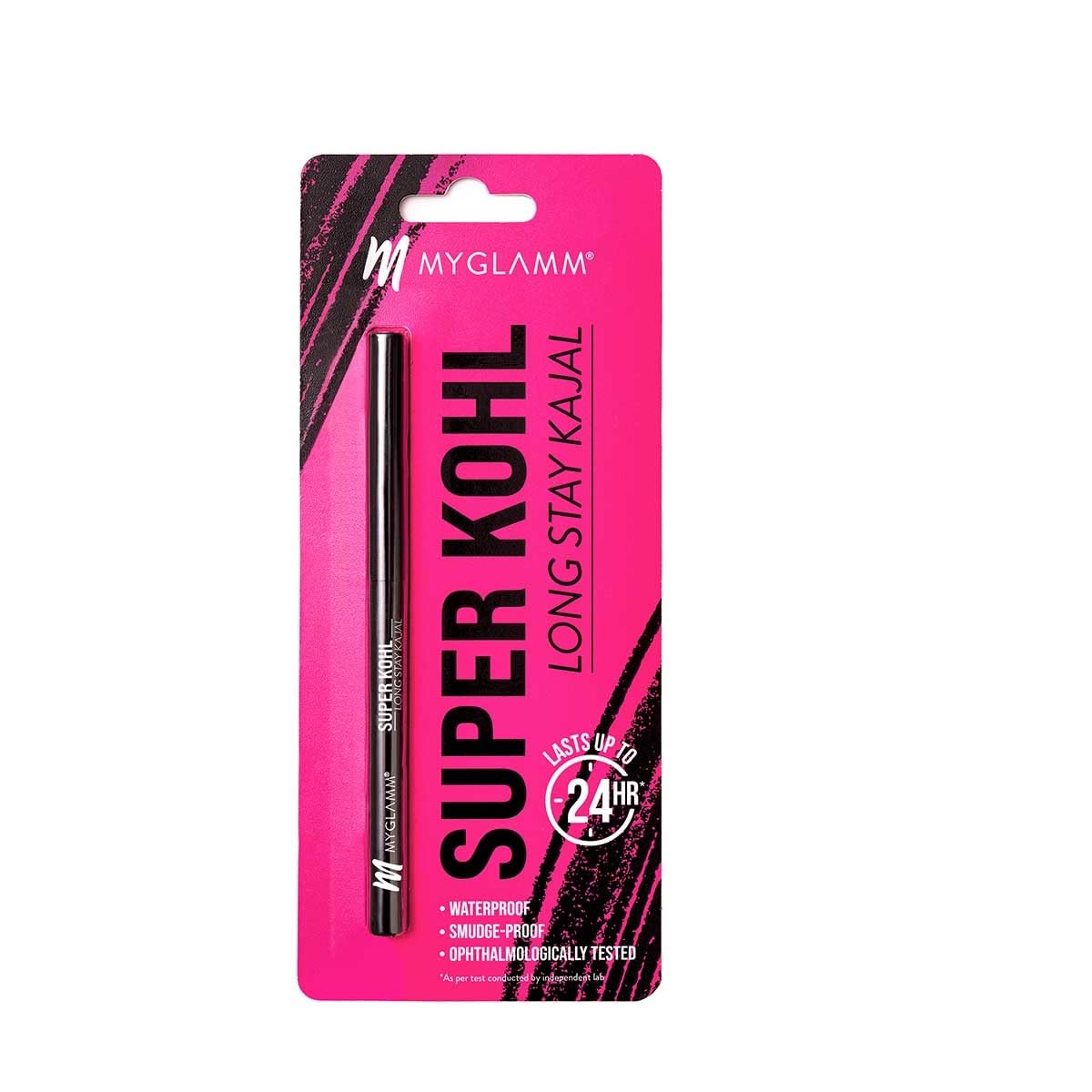 MyGlamm Super Kohl Long Stay Kajal Matte Finish - Black (0.3gm)
