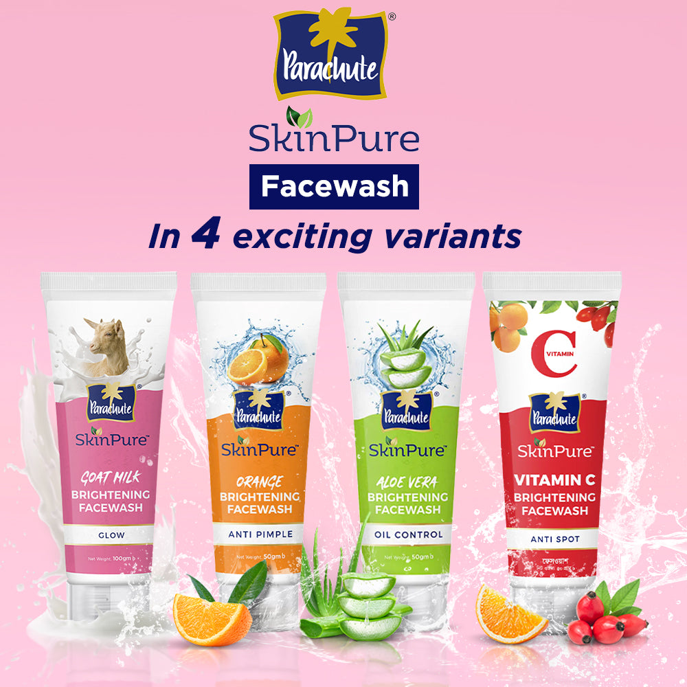 Parachute SkinPure Goat Milk Brightening Facewash (Glow) 50gm (Buy 3 Get 1 Free)
