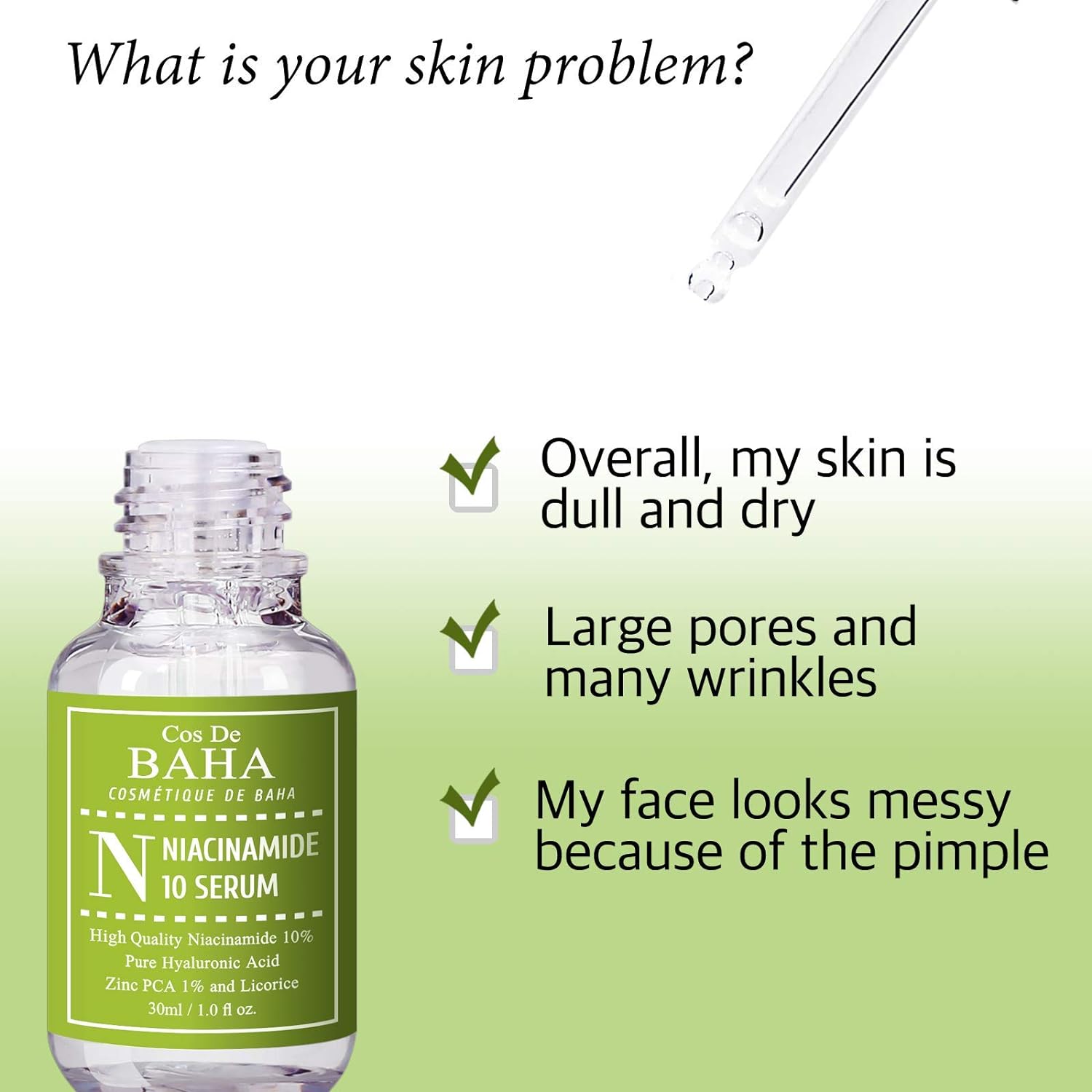 Cos De BAHA Niacinamide 10% + Zinc 1% Serum (30ml)