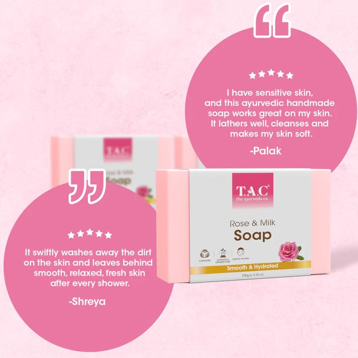 TAC - The Ayurveda Co. Rose and Milk Soap (100gm)