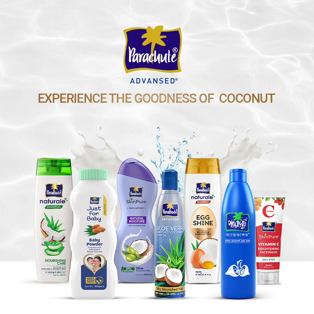 HAIR CARE BUNDLE - Parachute Naturale Shampoo Egg Shine 330ml &amp; Aloe Vera Enriched Coconut Hair Oil 250ml