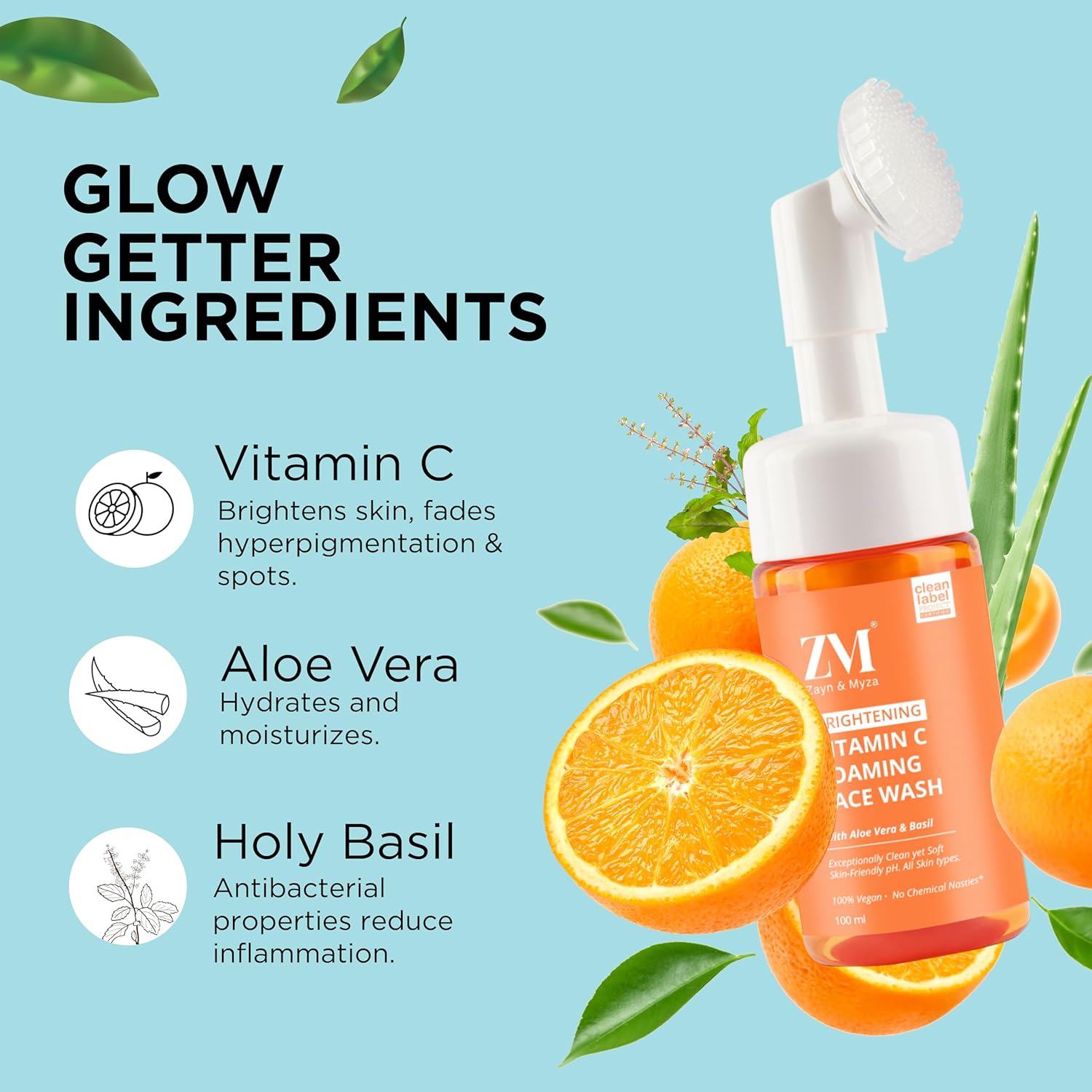Zayn &amp; Myza Foaming Face Wash (100ml) - Vitamin C (India)