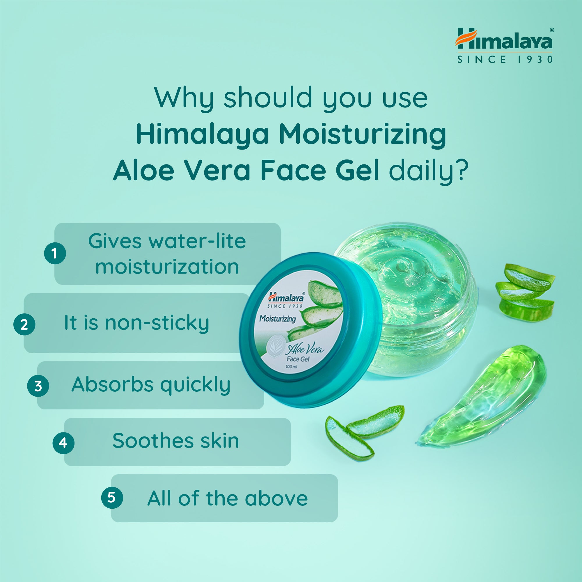 Himalaya Moisturizing Aloe Vera Face Gel (100ml)