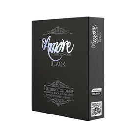 Amore Luxury Black Condom 3 piece