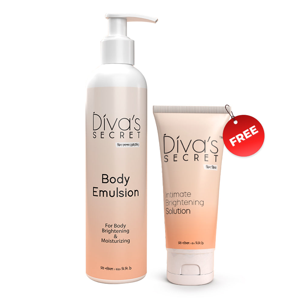 Buy 1 Diva’s Secret Body Emulsion (220ml) &amp; Get 1 Diva’s Intimate Brightening Solution (50ml) FREE