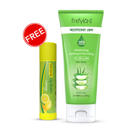 Buy 1 Freyia’s Aloe Vera Gel (200ml) &amp; Get 1 SkinPro Lip Balm (4.8g) FREE