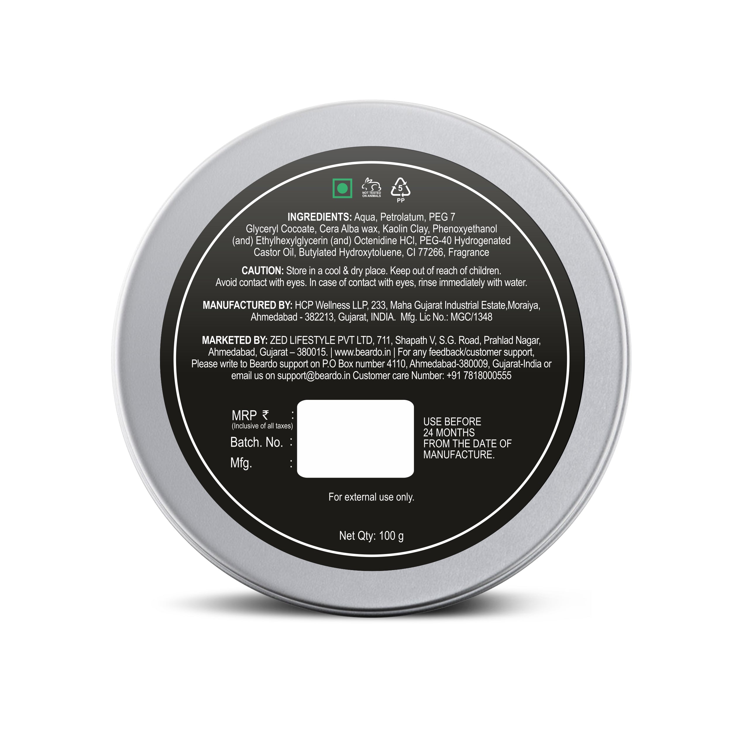 Beardo Strong Hold Clay Wax For Men (100gm)