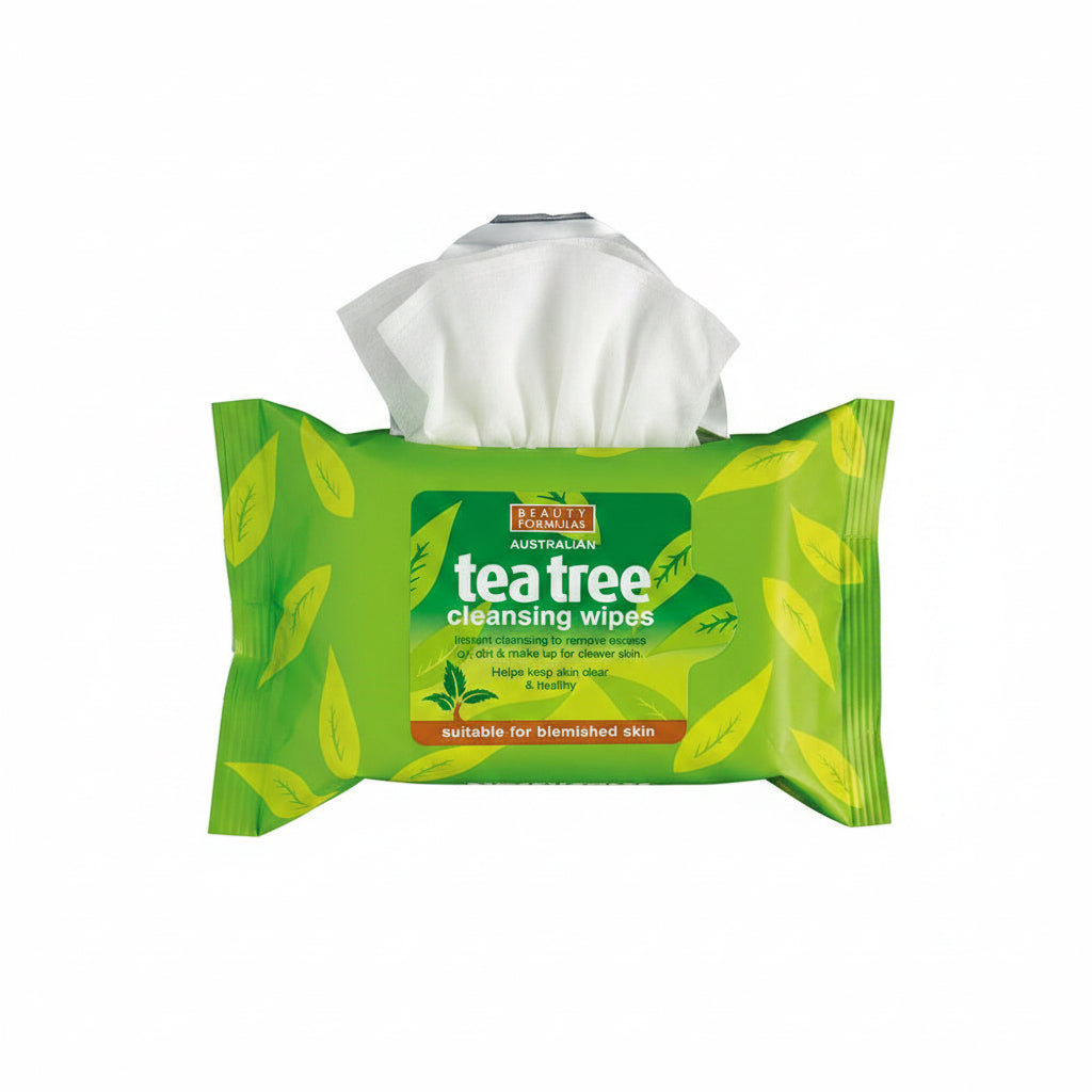 Beauty Formulas Australian Tea Tree Cleansing Wipes - 25 Wipes