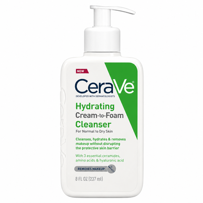 CeraVe Hydrating Cream To Foam Cleanser 237ml product image normal to dry skin