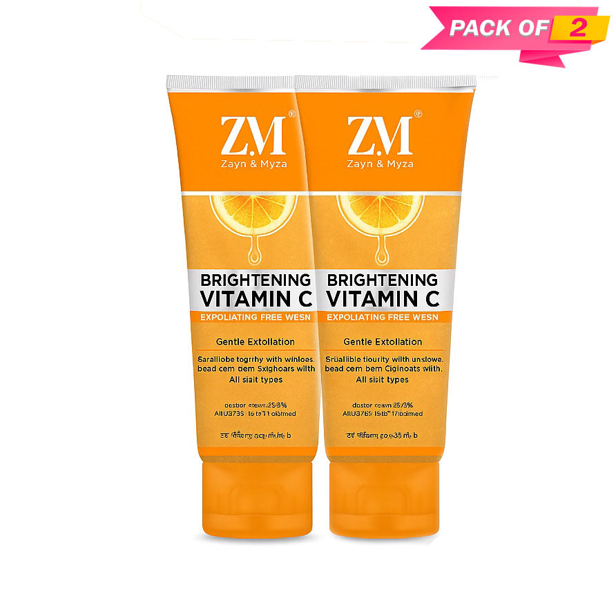 Zayn &amp; Myza Brightening Vitamin C Exfoliating Face Wash (100ml) - Pack of 02