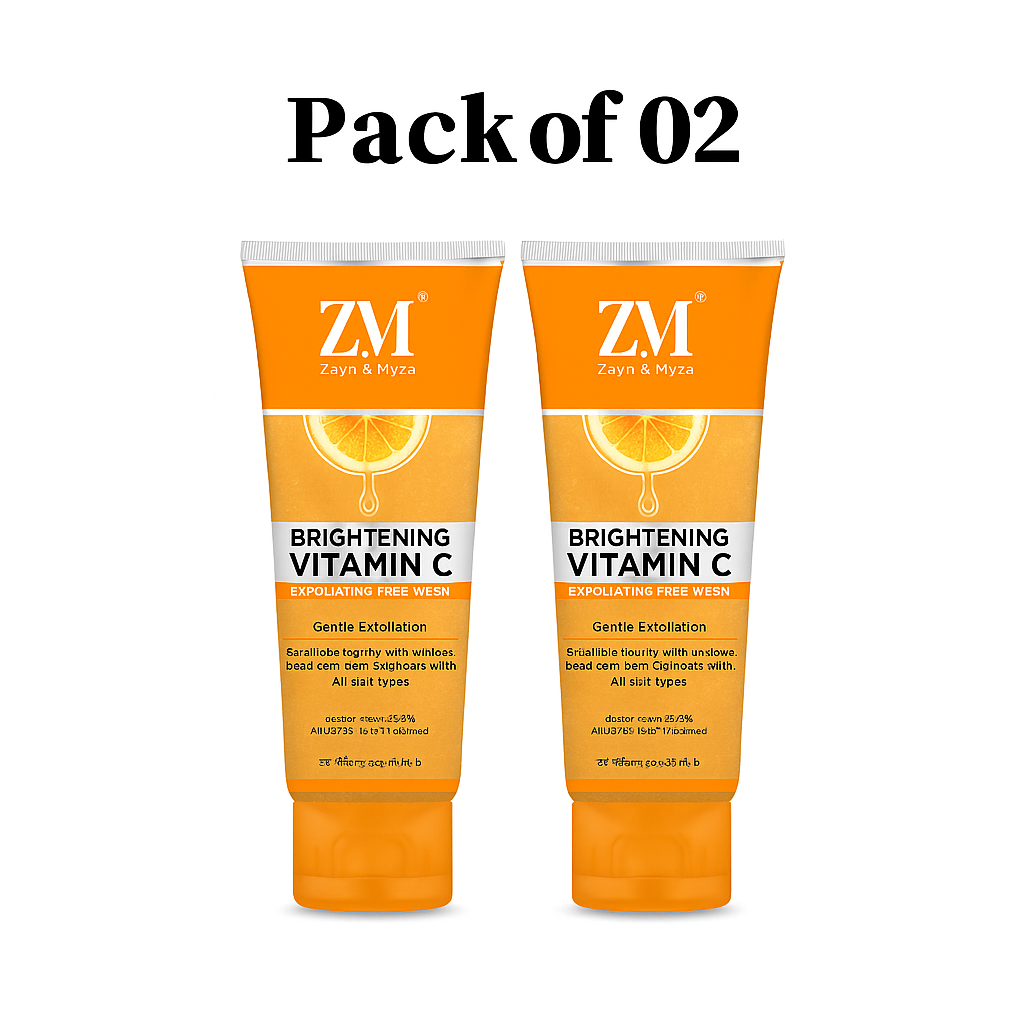 Zayn &amp; Myza Brightening Vitamin C Exfoliating Face Wash (100ml) - Pack of 02