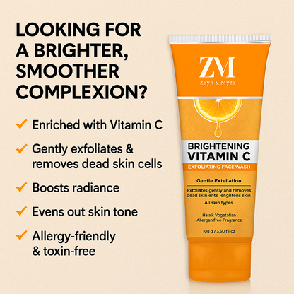 Zayn &amp; Myza Brightening Vitamin C Exfoliating Face Wash (100ml) - Pack of 02