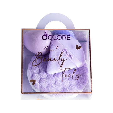 Qolore 4 in 1 Beauty Tools Set Purple - (4pcs)