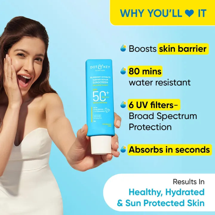Dot &amp; Key Blueberry Hydrate Barrier Repair Sunscreen SPF 50+ PA++ (80g)-5