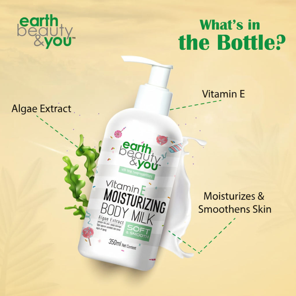Earth Beauty &amp; You Body Milk 350ml: Moisturizing Vitamin E-1