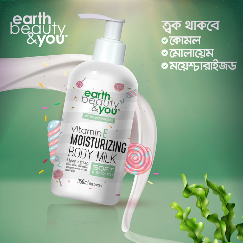 Earth Beauty &amp; You Body Milk 350ml: Moisturizing Vitamin E-2
