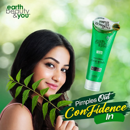Earth Beauty &amp; You Face Wash 100ml: Neem (Acne Control)-2