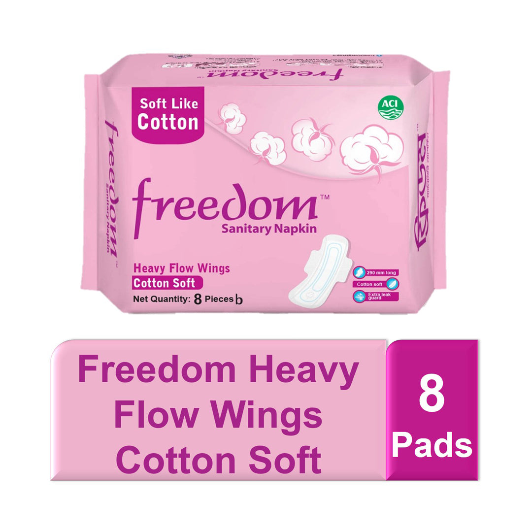 Freedom Sanitary Napkin Heavy Flow Cotton 8 pads (Buy 2 Get 1)