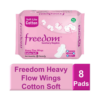 Freedom Sanitary Napkin Heavy Flow Cotton 8 pads (Buy 2 Get 1)