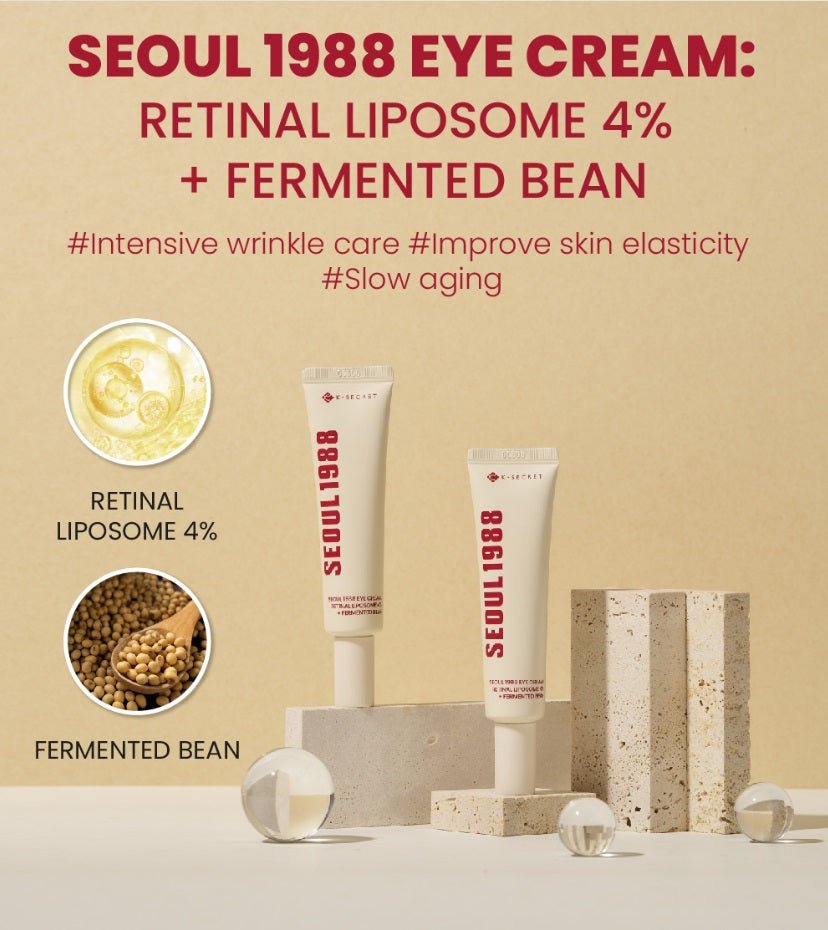 K-SECRET SEOUL 1988 Eye Cream : Retinal Liposome 4% + Fermented Bean 30ml