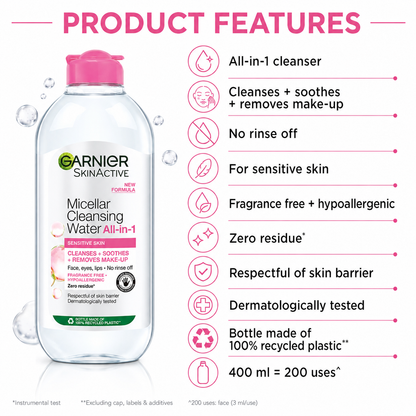 Garnier Skin Active Micellar Cleansing Water even for Sensitive Skin (400ml)