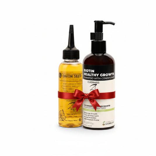 Guerniss Raw Uitimate Hair Damage Repair Combo (Onion Hair Oil 100ml + Biotin Shampoo 250ml)