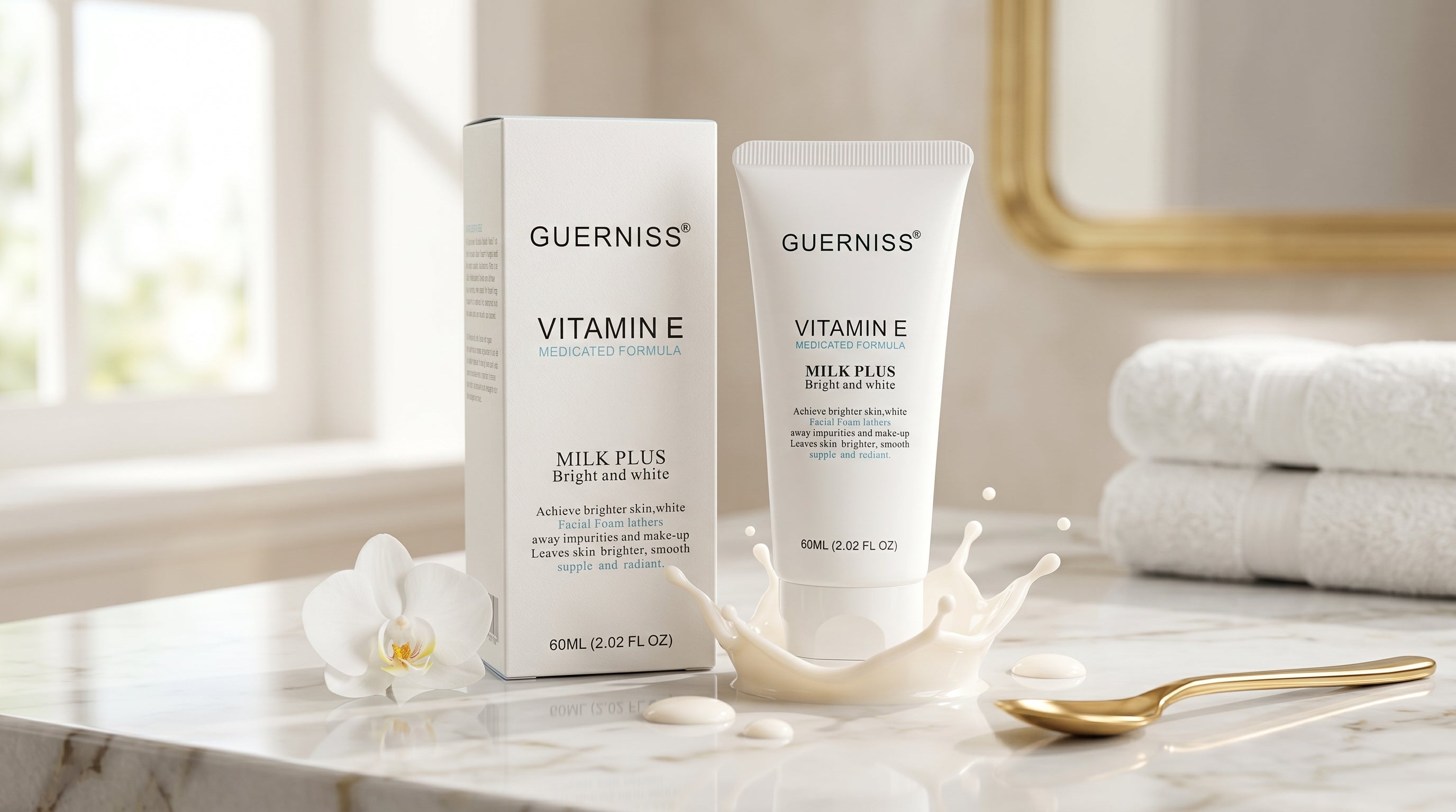 Guerniss Vitamin E Milk Plus Face Wash (60ml)