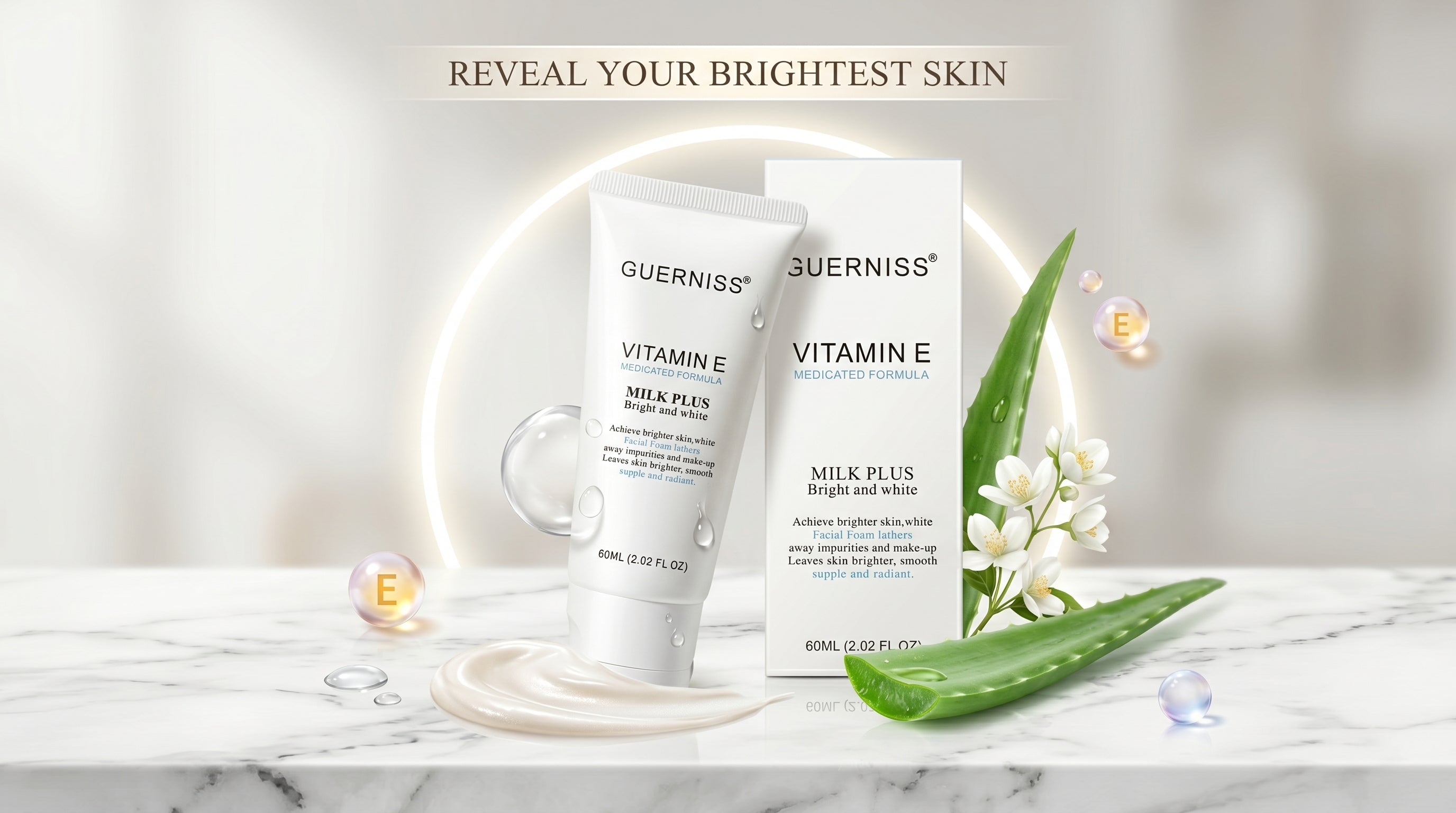 Guerniss Vitamin E Milk Plus Face Wash (60ml)