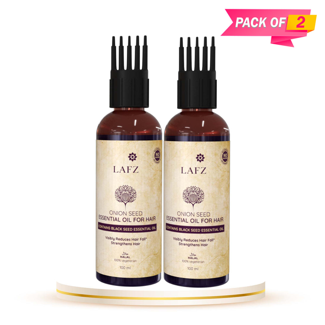 Lafz Essential Onion And Black Seed Hair Oil (100ml) - Pack of 02
