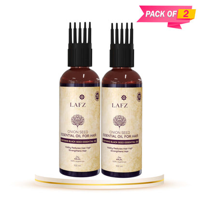 Lafz Essential Onion And Black Seed Hair Oil (100ml) - Pack of 02