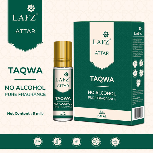 Lafz No Alcohol Pure Fragrance Attar 6ml - Taqwa