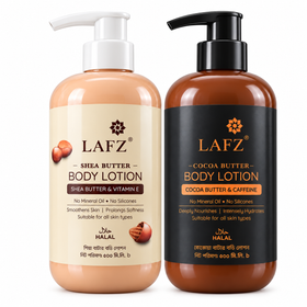 Lafz Nourishing Body Lotion Combo – (500ml x 2) Shea &amp; Cocoa Butter